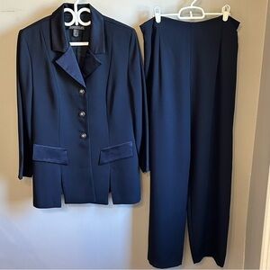 LAST CHANCE Vintage 90s Sophisticate Ultra High Waisted Wide Leg Pantsuit Sz 12